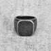 Vintage Steel Square Flat Top Ring
