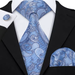 Classy Men Blue & Gold Floral Silk Tie
