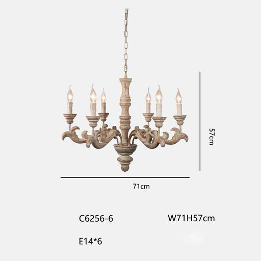Exquisite Wood Chandelier with 6 or 8 LED Bulbs