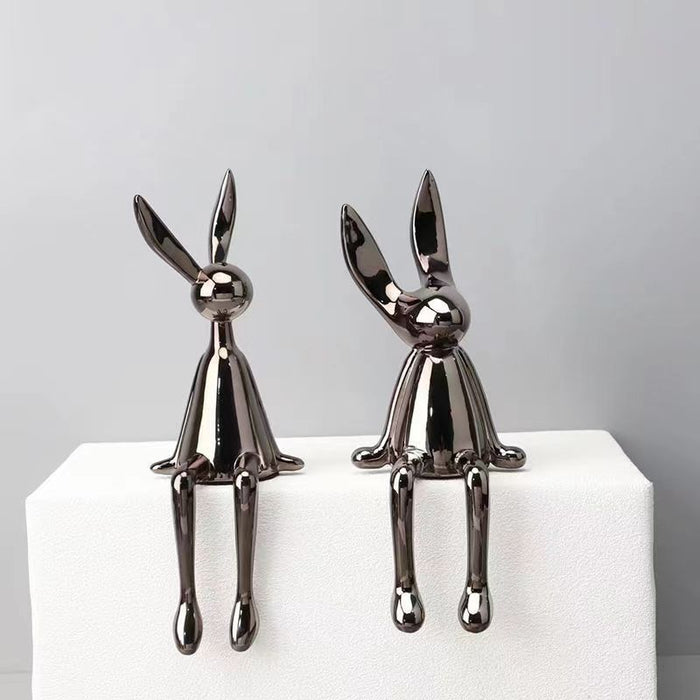 Exquisite Rabbit Resin Statue Realistic