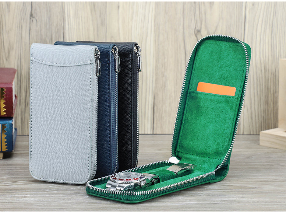 Minimalist Design Leather Watch Bag – Gift Case for Him or Her