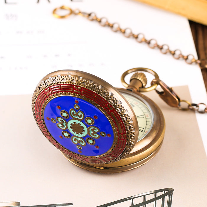 Luxury Tourbillon Pocket Watch - Self-Winding Antique Brass Timepiece