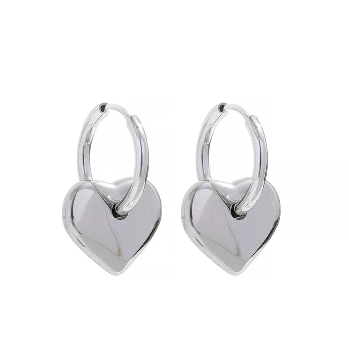 Round Earrings with Heart