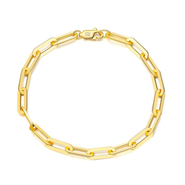 Paperclip Bracelet – 14K Gold Coated, 4.5mm 925 Silver