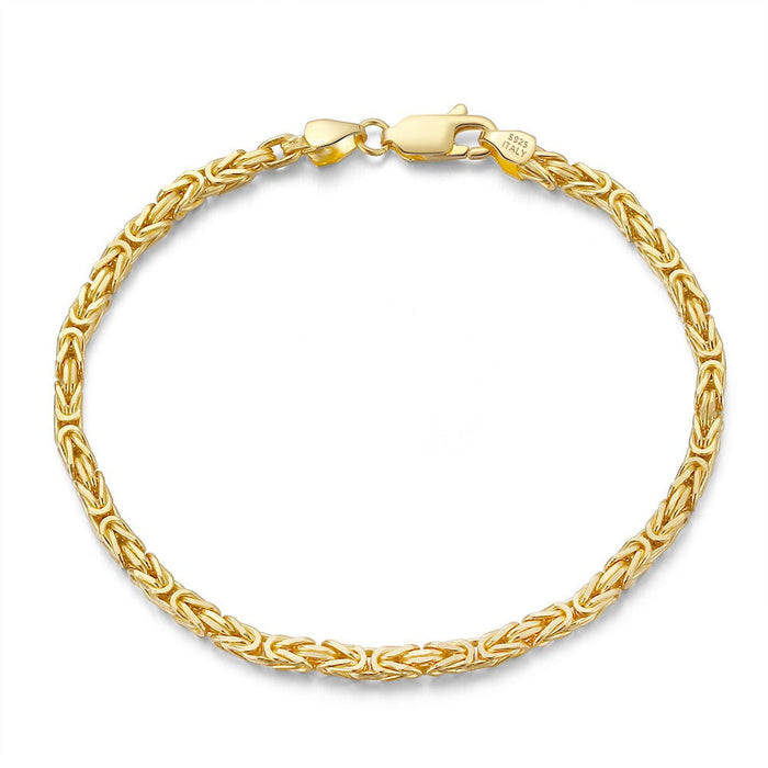 Byzantine 18K Gold Bracelet – 2.5mm Sterling Silver