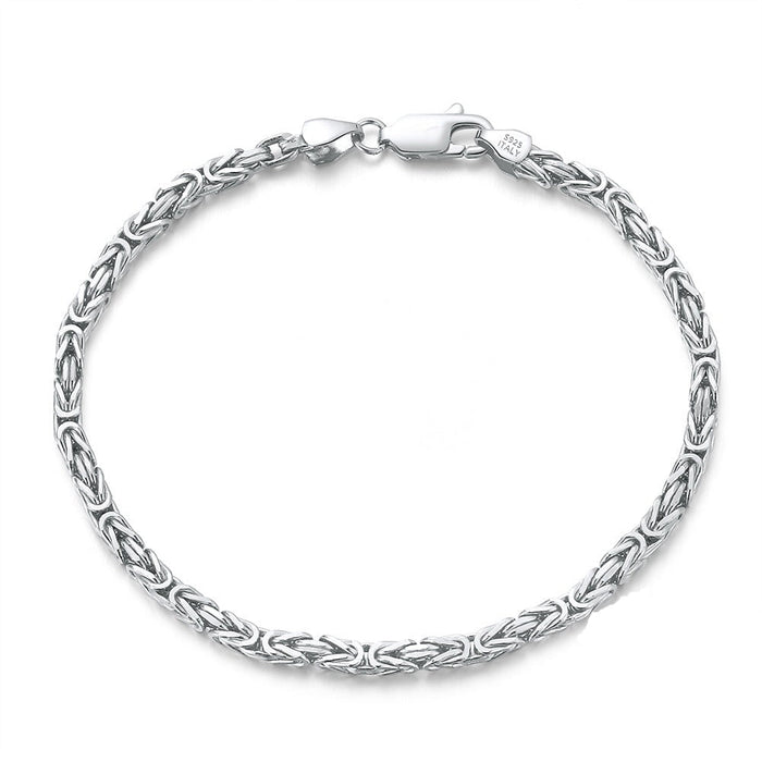 Byzantine Bracelet – 925 Silver, Rhodium Coated, 2.5mm