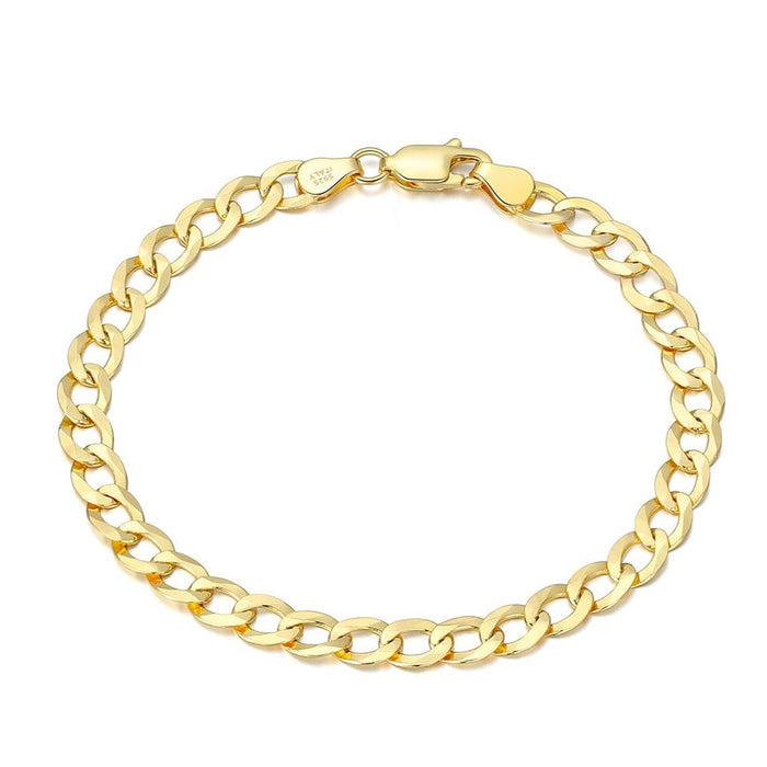 Curb Bracelet – 18K Gold Coated, 5mm Sterling Silver