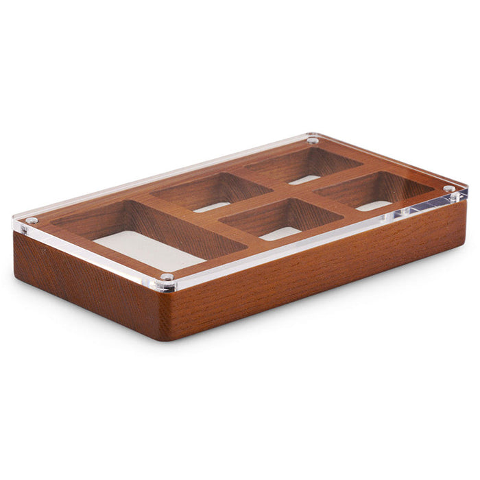 Exquisite wood jewelry tray with magnetic acrylic cover