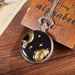 Star & Moon Steampunk Pendant Watch - Gold Blue Sky Quartz Clock