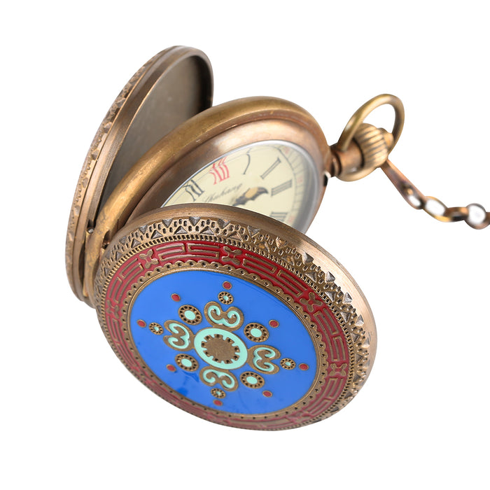 Luxury Tourbillon Pocket Watch - Self-Winding Antique Brass Timepiece