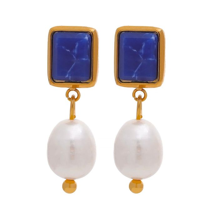 Elegant Earrings with Stones and Pearls