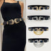 Vintage Black Waist Belt with Ornate Double Buckle – Classic Western Style