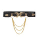 Vintage Black Waist Belt with Ornate Double Buckle – Classic Western Style