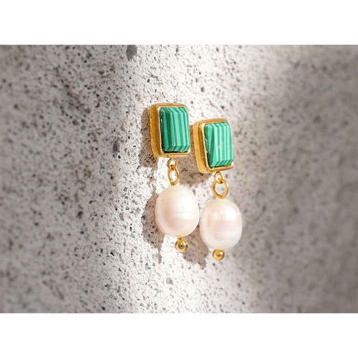 Elegant Earrings with Stones and Pearls