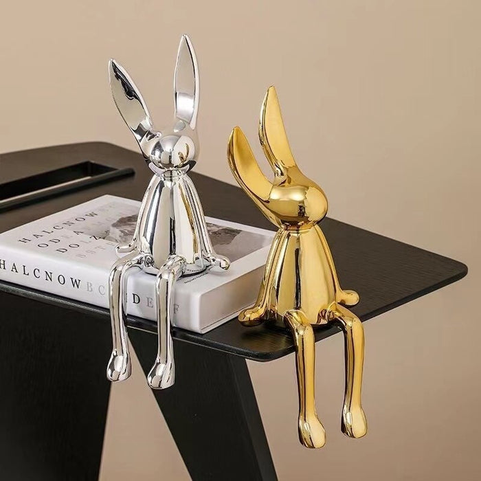 Exquisite Rabbit Resin Statue Realistic