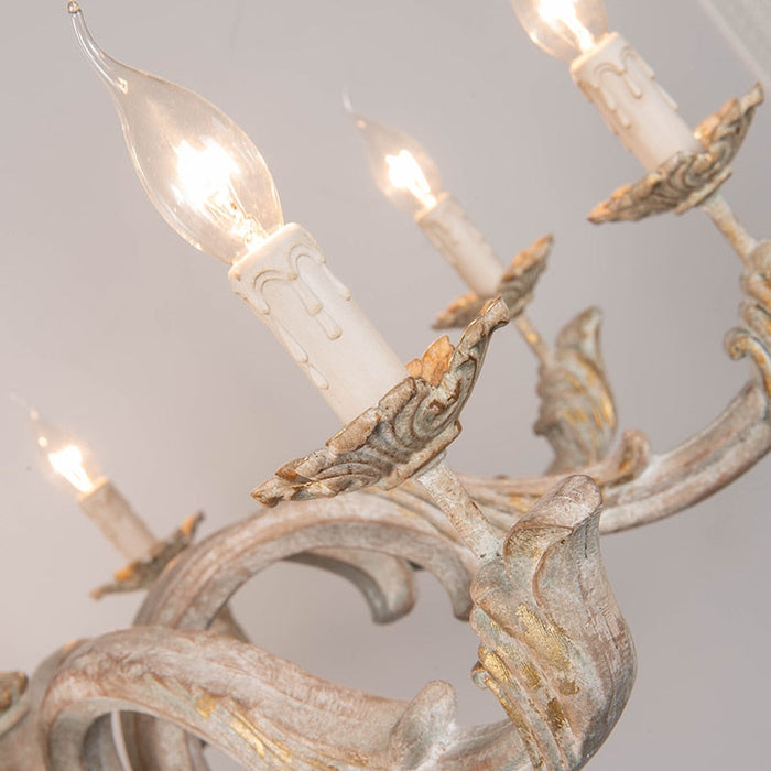 Exquisite Wood Chandelier with 6 or 8 LED Bulbs