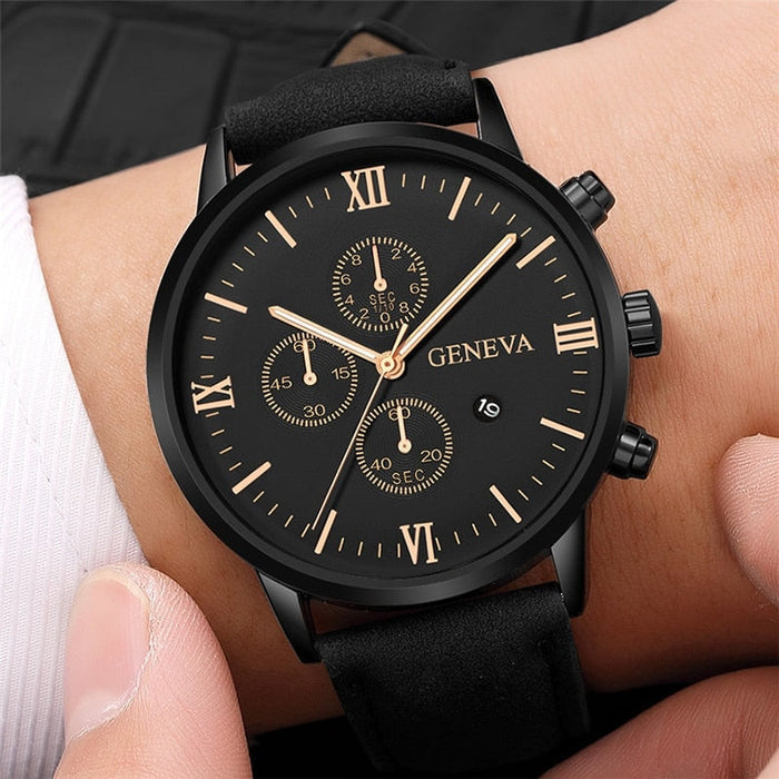 VOLTERA®  Luxury Black Quartz Watch for Men