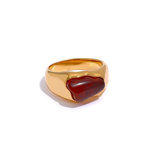 Fashionable Golden Ring with Unique Crystal
