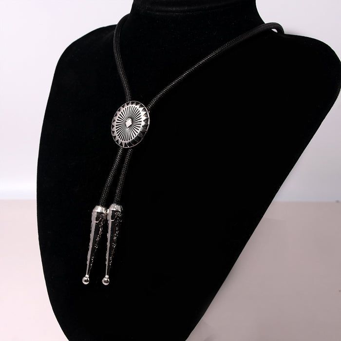 Vintage Cowboy Bolo Tie with Jazz Hat Pendant