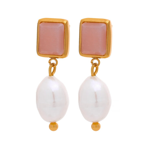 Elegant Earrings with Stones and Pearls