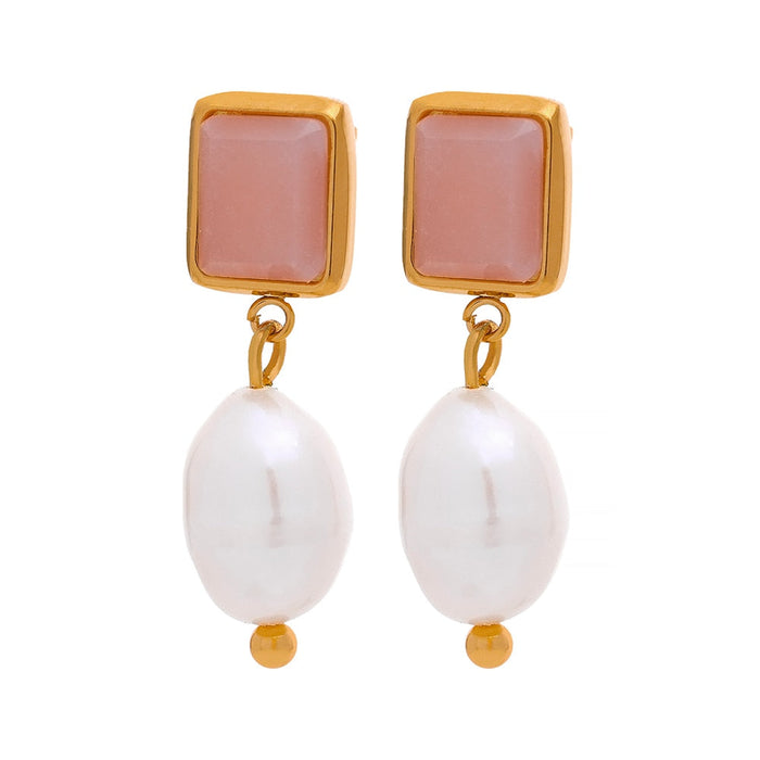 Elegant Earrings with Stones and Pearls