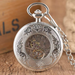 Star Decor Half Hunter Pocket Watch - Silver Bronze Gold Manual Wind