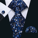 Classy Men Blue & Gold Floral Silk Tie