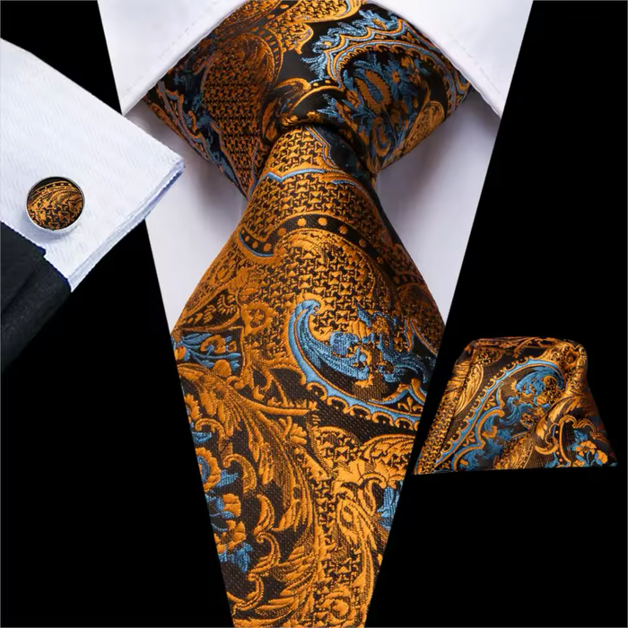 Purple Gold Floral Silk Tie for Classy Men