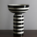 Classic Black and White Striped Ceramic Vase