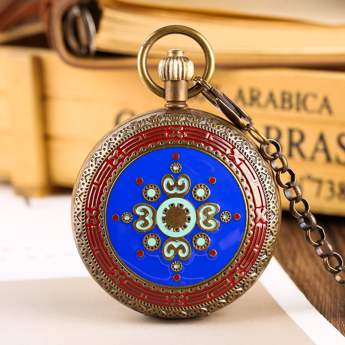 Luxury Tourbillon Pocket Watch - Self-Winding Antique Brass Timepiece