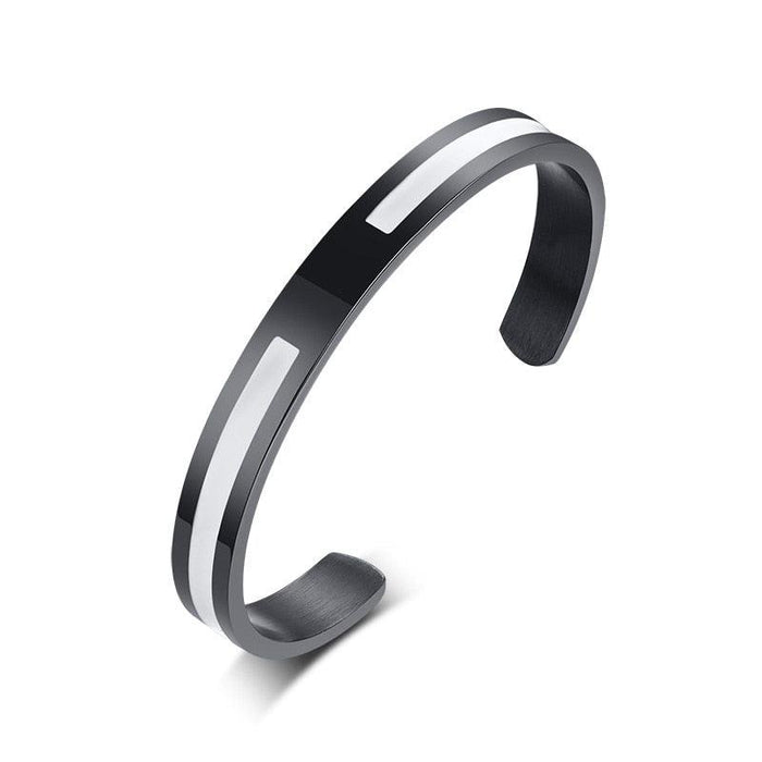 Boss Cuff Bracelet – Engraved Metal Design for Men