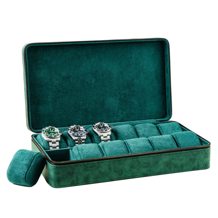 Luxury Watch Case with Logo – Gloss PU, 6/12 Slots, Scratchproof