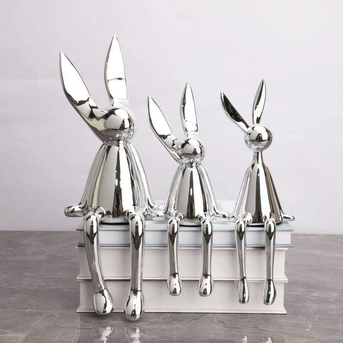 Exquisite Rabbit Resin Statue Realistic
