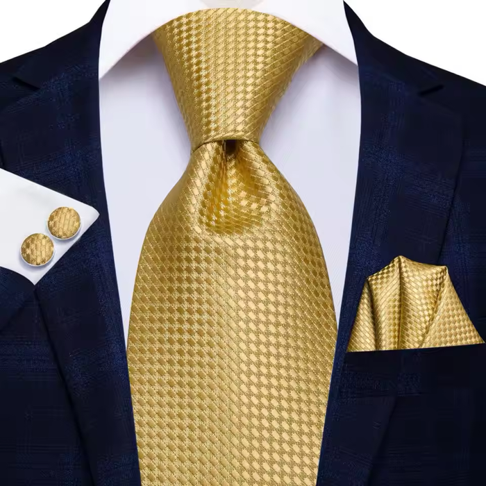 Gold Static Noise Silk Tie for Men - Classy and Elegant Accessory