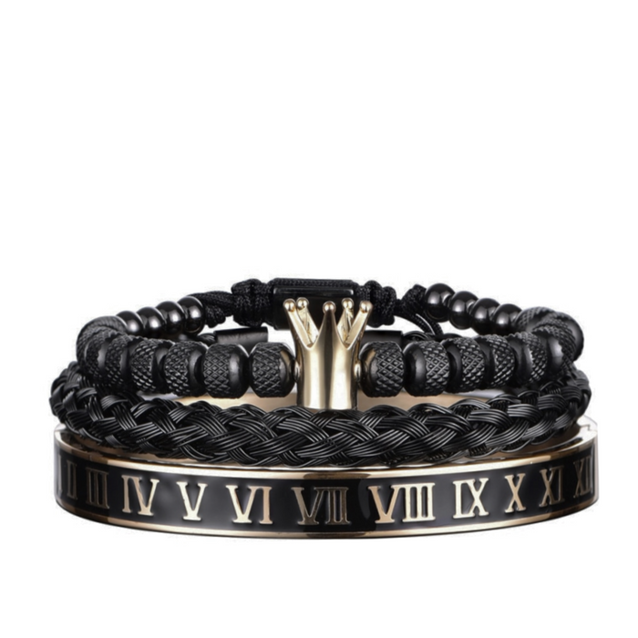 Royal Onyx Bracelet - Black Stainless Steel