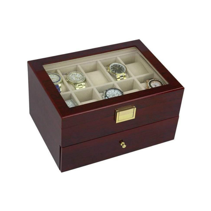 Wooden Watch Collection Storage Box with 20 Slots