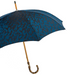 statement blue check umbrella with wooden handle 