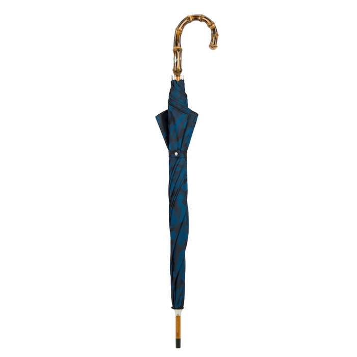 unique navy blue camouflage umbrella with bamboo handle