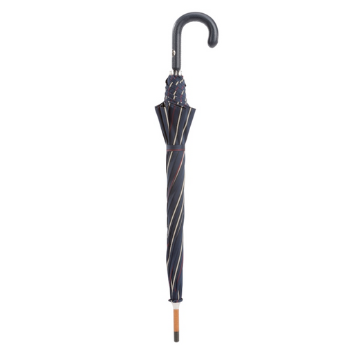 classic bespoke striped umbrella leather handle