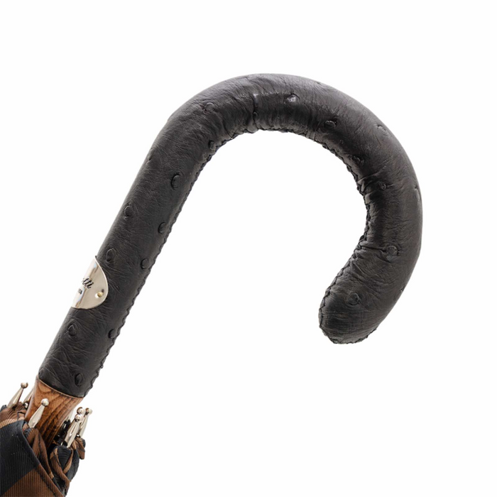 brown striped umbrella ostrich leather handle price