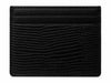 Slim Italian leather card holder with embossed reptile texture