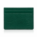 Slim Italian leather card holder with embossed reptile texture
