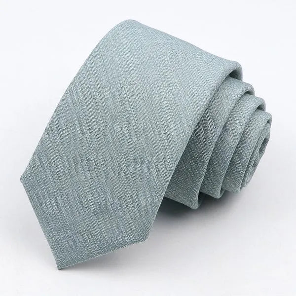 Sage Green Skinny Tie for Men - Classy Solid Color Design