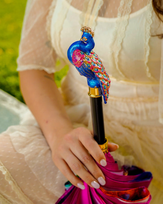 Stylish Exclusive Pink Peacock Design Umbrella