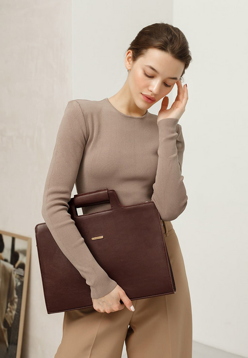 Stylish Women's Leather Bag For Laptop and Documents