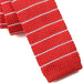 Red Striped Knit Tie for Men - Classy Square Design