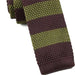 Green and Brown Striped Knit Tie for Classy Men