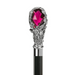 Unique Luxury Red Gem Handle Black Umbrella for Women