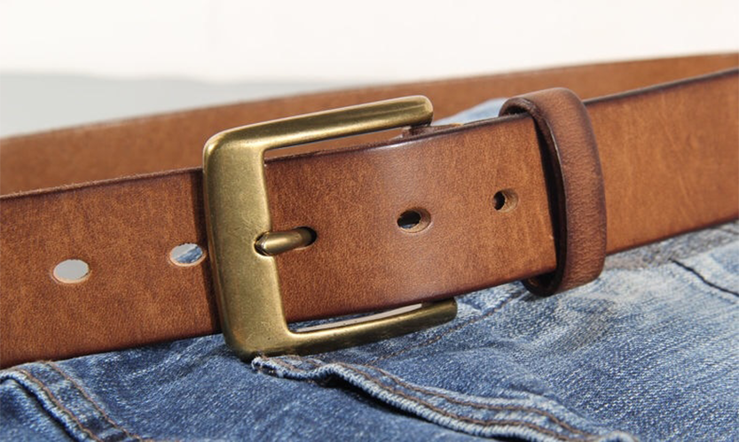 Ceinture en cuir pleine fleur souple pour homme, modèle Enrico