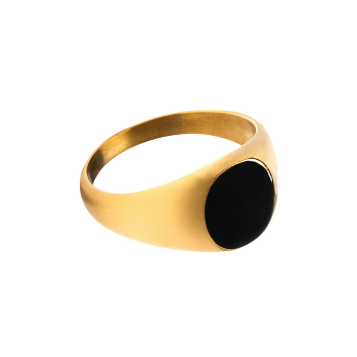 Gold Onyx Stone Signet Ring